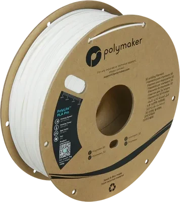 Polymaker PolyLite PLA Pro, weiß, Spule, 1.75mm, 1.00kg