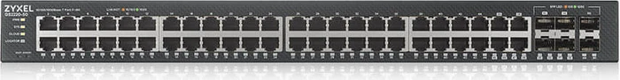 Zyxel GS2220 Rackmount Gigabit Managed Switch, 44x RJ-45, 4x RJ-45/SFP, 2x SFP