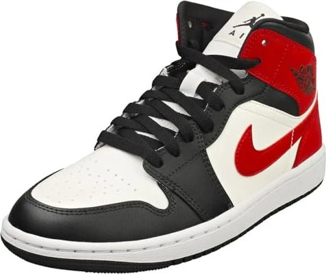 Nike Air Jordan 1 Mid sail/off noir/white/gym red (Damen)