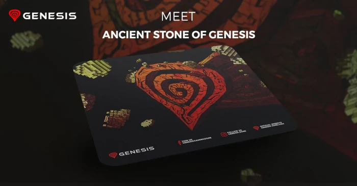 Genesis Ancient Stone of Genesis Gaming Mousepad, 250x210mm, Motiv schwarz/rot
