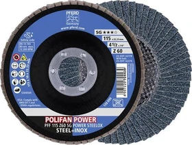 Pferd PFF 115 Z 60 SG POWER STEELOX POLIFAN Fächerschleifscheibe K60, 115x22.23mm, 10 Stück