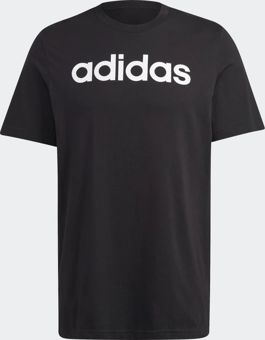 adidas Essentials Single Jersey Linear Embroidered Logo T-Shirt kurzarm schwarz (Herren)