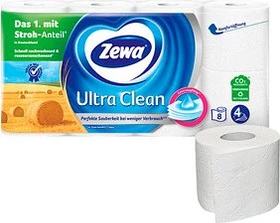 Zewa Ultra Clean Toilettenpapier 4-lagig weiß, 8 Rollen