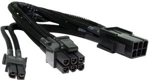NZXT 6/8-Pin PCIe Verlängerung 25cm, sleeved schwarz