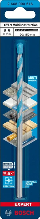 Bosch Professional EXPERT CYL-9 MultiConstruction Mehrzweckbohrer, 6.5x90x150mm, 1 Stück