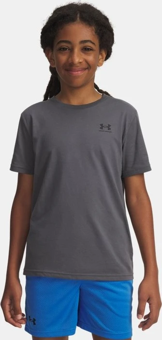 Under Armour Sportstyle Funktionsshirt kurzarm pitch gray/black (Junior)