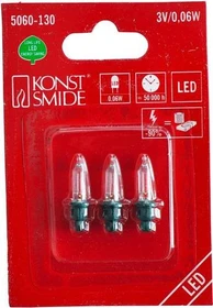 Konstsmide LED Ersatzbirne für Weihnachtsbeleuchtung klar 3V 0.06W, 3 Stück