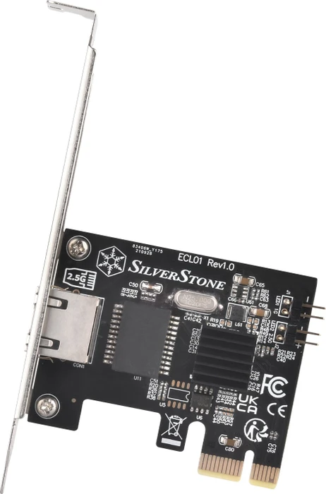 SilverStone ECL01 2.5G PCI-Express-Netzwerkkarte LAN-Adapter, RJ-45, PCIe 2.0 x1