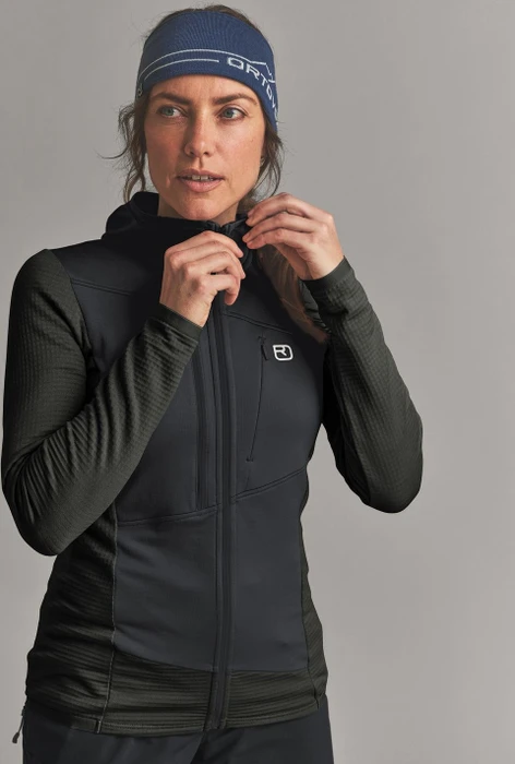 Ortovox Fleece Grid Hoody Funktionsjacke black raven (Damen)