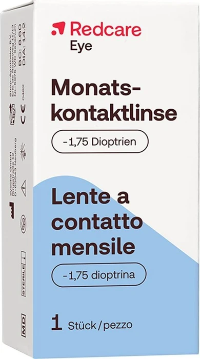 Redcare Monatskontaktlinse, -1.75 Dioptrien, 1 Stück
