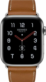 Apple Watch Hermès Series 5 (GPS + Cellular) 44mm Edelstahl silber mit Single Tour Armband fauve