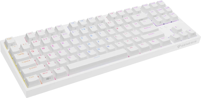 Genesis Thor 404 TKL, weiß, LEDs RGB, hot-swap, Gateron Pro YELLOW, USB, US