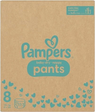 Pampers Baby-Dry pants Gr.8 Einwegwindel, 19+kg, 117 Stück