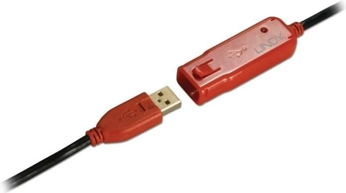 Lindy USB 2.0 aktives Verlängerungskabel, USB-A [Stecker] auf USB-A [Buchse], 12m
