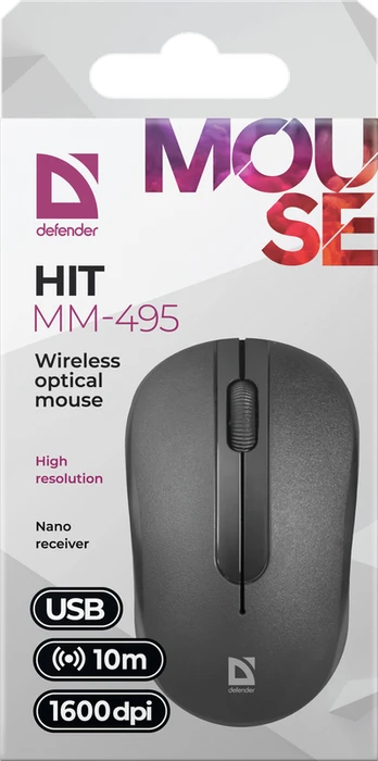 Defender Hit MM-495 Wireless Optical Mouse schwarz, USB