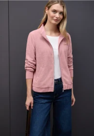 Street One Strukturjacke mit Zipper Jacke powder pink (Damen)