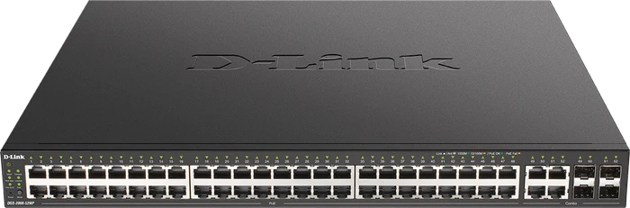 D-Link DGS-2000 Rackmount Gigabit Managed Switch, 48x RJ-45, 4x RJ-45/SFP, 370W PoE+