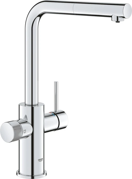 Grohe Blue Pure Minta Einzelarmatur mit herausziehbarem Mousseurauslauf chrom