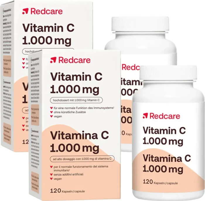 Redcare Vitamin C 1000mg Kapseln, 240 Stück (2x 120 Stück)
