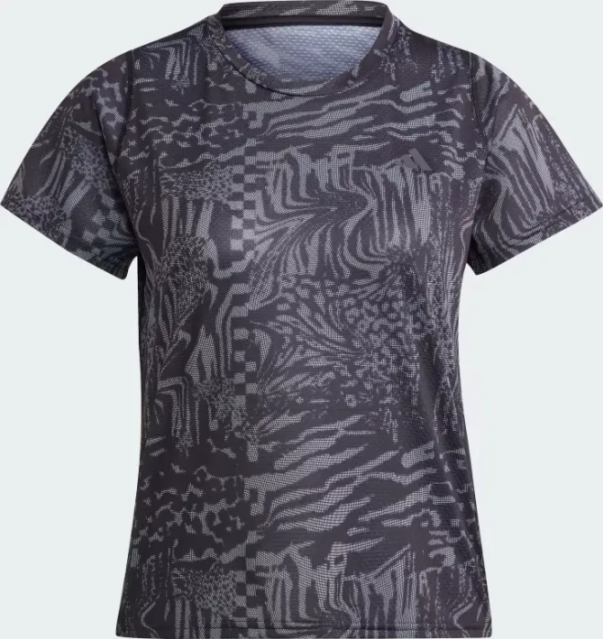 adidas Run Icons 3 Bar Logo Allover Print Laufshirt kurzarm (Damen)