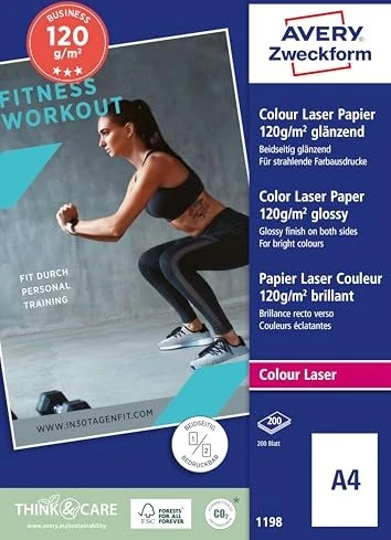 Avery-Zweckform Superior Colour Laserpapier glänzend weiß, A4, 120g/m², 200 Blatt