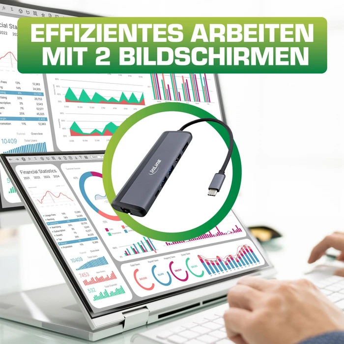 InLine 8-in-1 Multi-Hub mit 100W PD 3.0, USB-C 3.0 [Stecker]