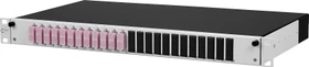 Metz Connect OpDAT slide splice LWL-Patchpanel SC-D Kupplungen, OM4 violett, 12-Port, 1HE, 1HE