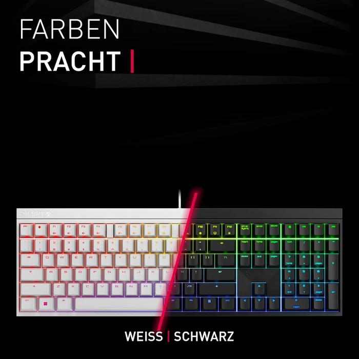 Cherry MX 2.0 S, schwarz, LEDs RGB, MX2A RGB RED, USB, DE