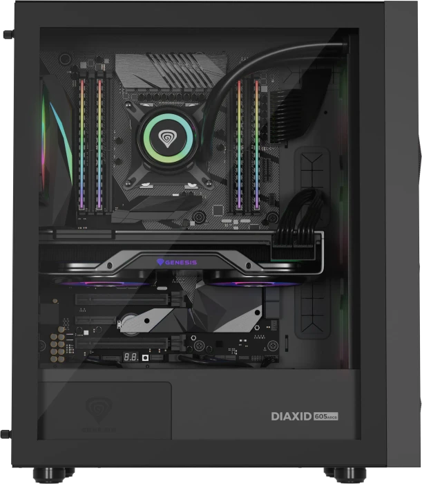 Genesis Diaxid 605 ARGB, schwarz, Glasfenster