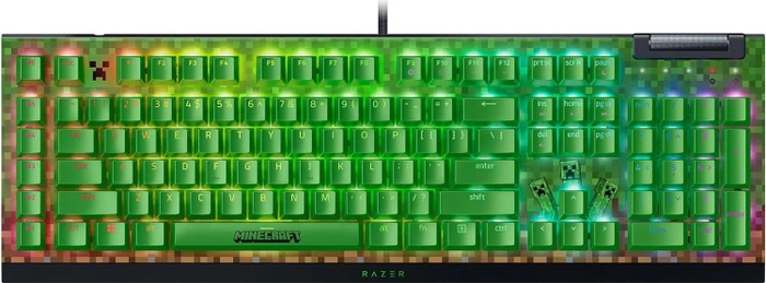 Razer BlackWidow V4 X, Minecraft Edition, Razer GREEN Clicky Gen-3, USB, US