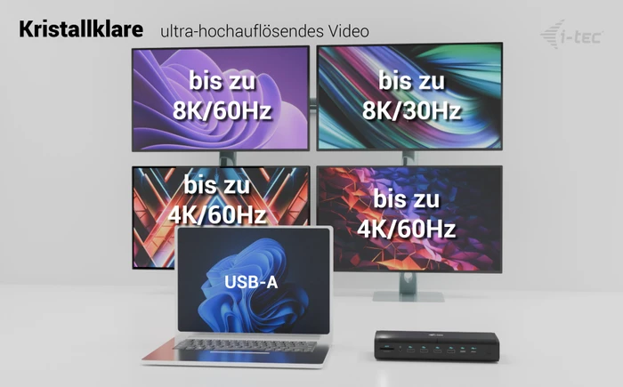i-tec Universal 6x 4K/60Hz Display Docking Station + Power Delivery 140W, USB-C 3.1 [Buchse]