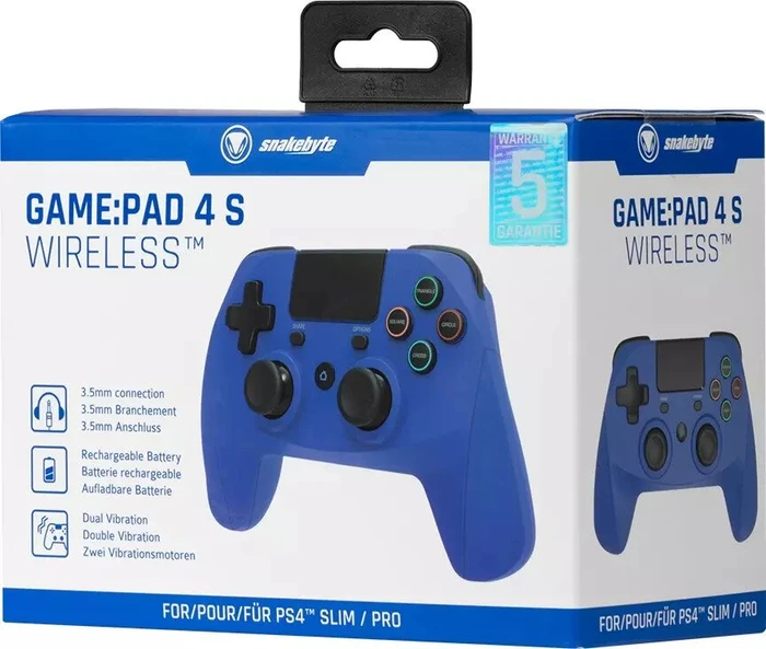 Snakebyte Game:Pad 4 S Wireless Controller blau (PS4)