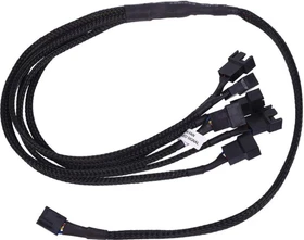 Phobya 4-Pin auf 6x 4-Pin Verteiler, sleeved, 60cm, schwarz
