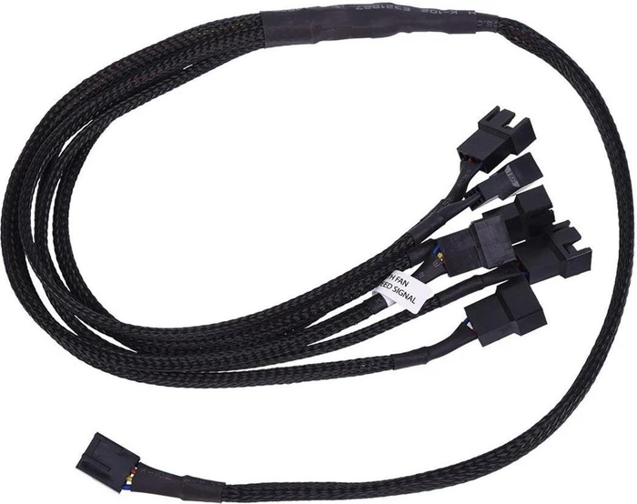 Phobya 4-Pin auf 6x 4-Pin Verteiler, sleeved, 60cm, schwarz