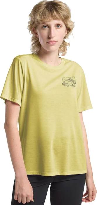 Jack Wolfskin Vonnan Graphic Funktionsshirt kurzarm ridge leaf lemon ice (Damen)