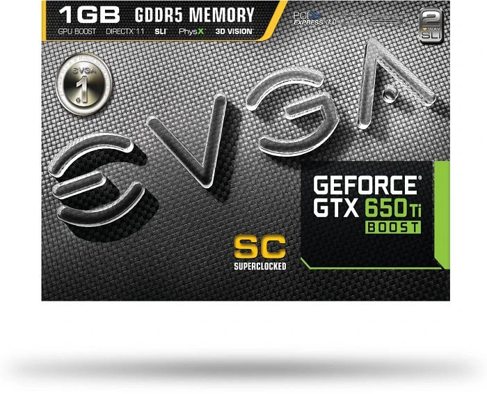 EVGA GeForce GTX 650 Ti Boost Superclocked, 1GB GDDR5, 2x DVI, Mini HDMI, DP