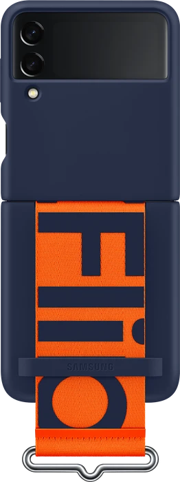 Samsung Silicone Cover with Strap für Galaxy Z Flip 3 navy