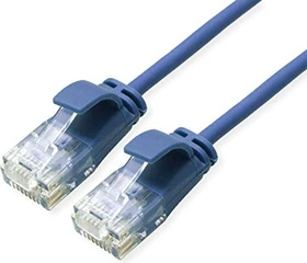 Roline / Secomp DataCenter Slim Patchkabel, Cat6a, U/UTP, RJ-45/RJ-45, 3m, blau