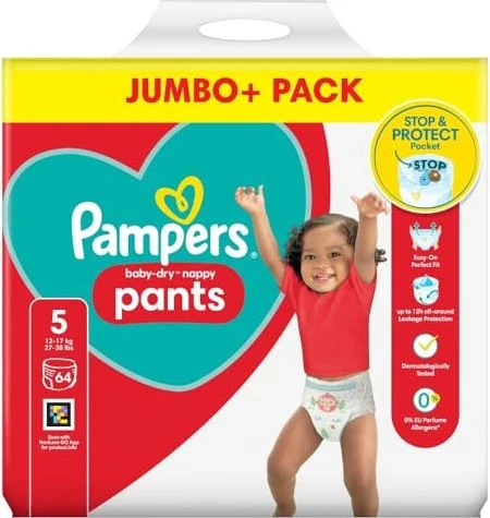Pampers Baby-Dry pants Gr.5 Einwegwindel, 12-17kg, 64 Stück