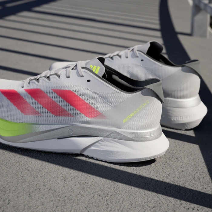 adidas Adizero Boston 12 dash grey/lucid red/lucid lemon (Damen)