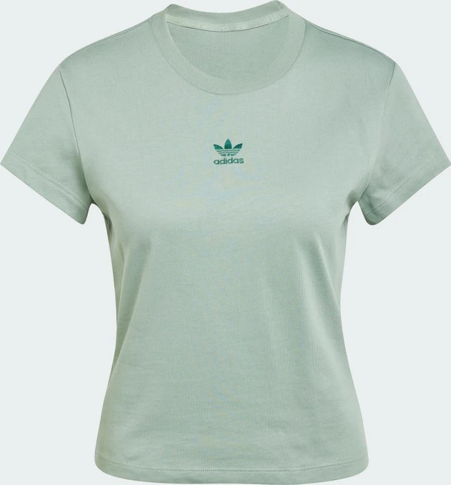 adidas Essentials Slim T-Shirt kurzarm silver green (Damen)