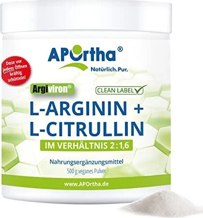 APOrtha Argiviron L-Arginin + L-Citrullin Pulver, 500g