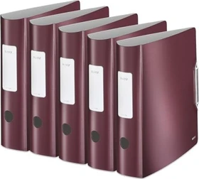 Leitz Qualitäts Ordner 2-Ring 180° Active Style, 80mm, A4, granat rot, 5er-Pack