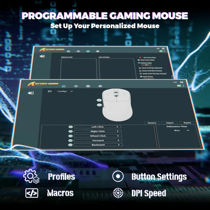 Attack Shark X8 Ultimate 8KHz Tri-mode Wireless Gaming Mouse, weiß, USB/Bluetooth
