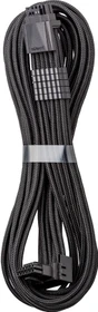 CableMod Universal Pro ModMesh, 12V-2x6 Kabel, StealthSense, natives 12V-2x6 Kabel, 1x 16-Pin PCIe 5.1 Stecker auf 16-Pin PCIe 5.1 Stecker, 90°, Variante A, schwarz, 60cm