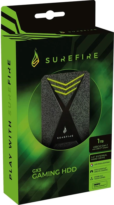 Verbatim SureFire GX3 Gaming HDD, 1TB, USB 3.0 Micro-B