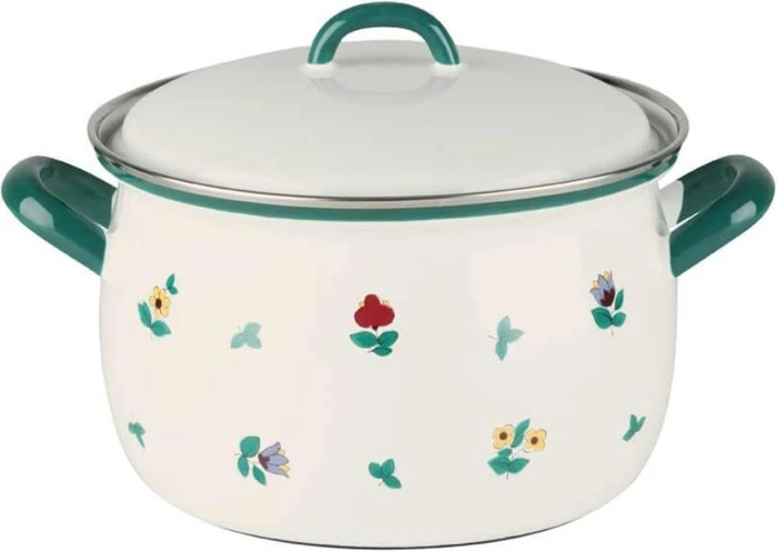 Riess Country Gmundner Streublumen Fleischtopf mit Deckel 20cm 3.5l