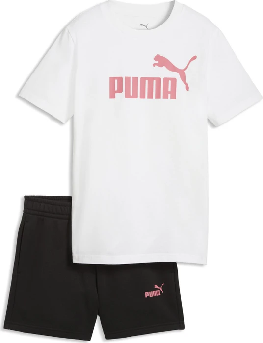 Puma Flaming Love T-Shirt and Shorts Set puma white/wild pink (Junior)