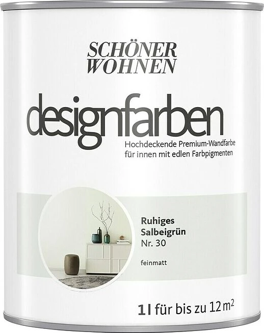 Schöner Wohnen Designfarben innen ruhiges salbeigrün, 1l