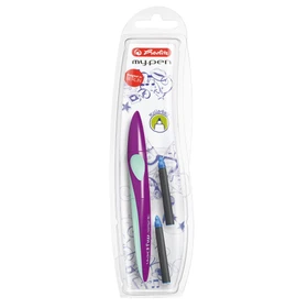 Herlitz my.pen style Tintenroller (Patrone) lila/minze, Linkshänder, Blister